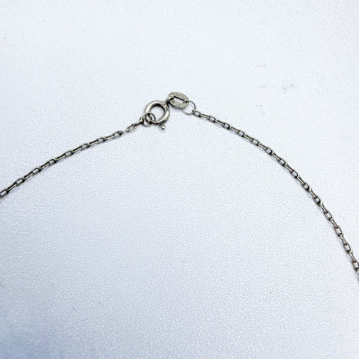 Vintage Sterling Silver Turquoise Love Birds Pendant Necklace.