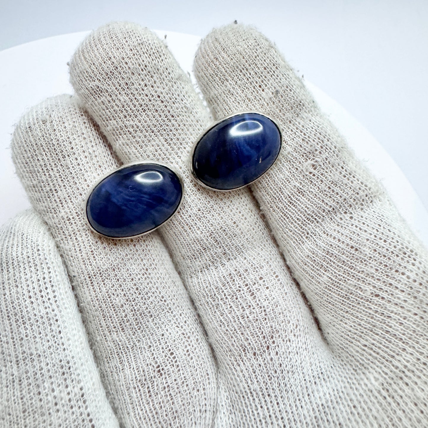 Svedlings, Sweden 1972. Vintage Solid Silver Bergslagen-stone Cufflinks