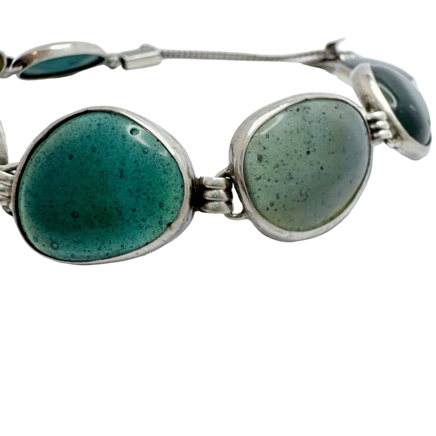 Victor Janson, Sweden 1962. Vintage Solid Silver Bergslagen-stone Bracelet.