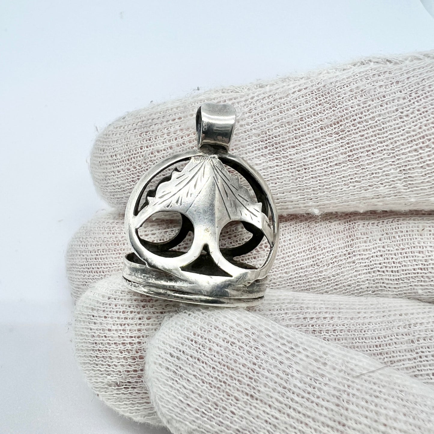 Sweden c 1840 Antique Early Victorian Solid Silver Fob Seal Pendant.