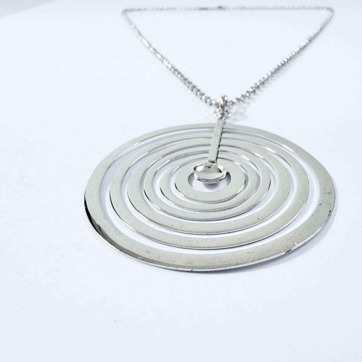 Tapio Wirkkala for Kultakeskus Finland Sterling Pendant Necklace. "Silver Moon"