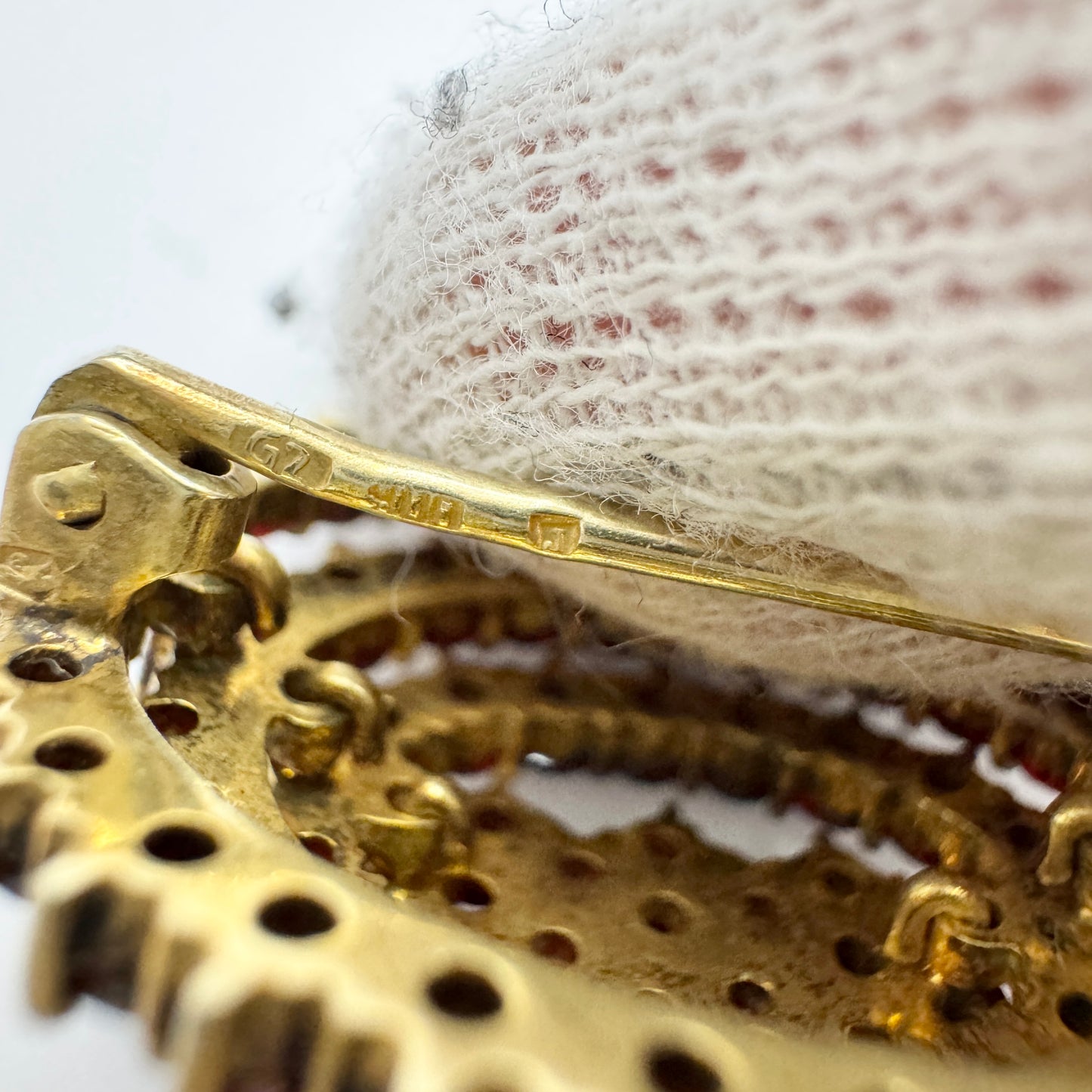 Czechoslovakia Vintage 900 Silver Bohemian Garnet Cluster Brooch.