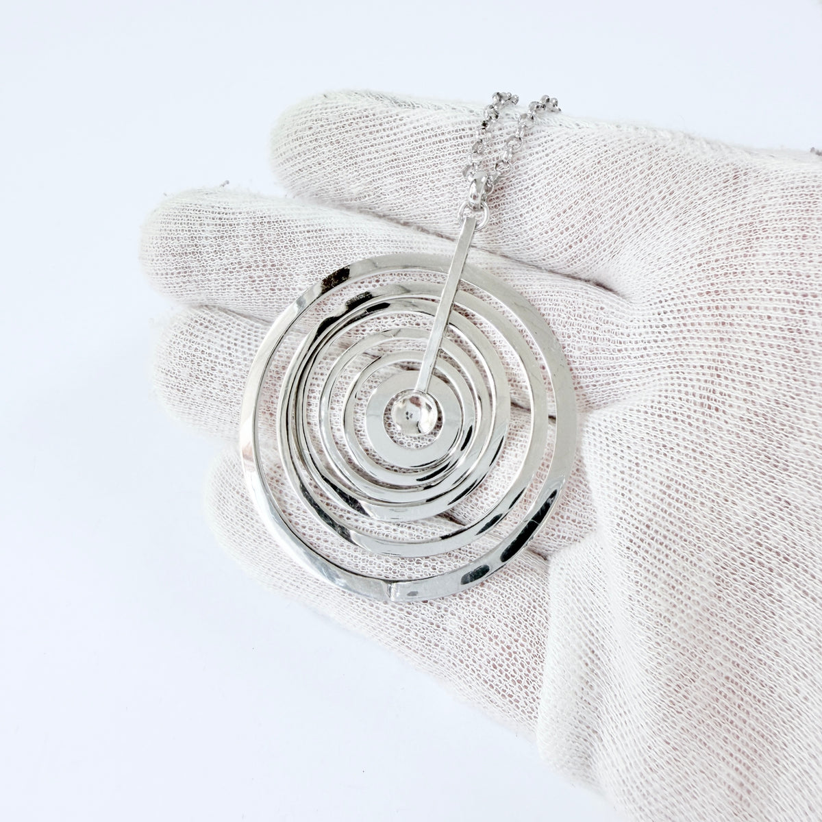 Tapio Wirkkala for Kultakeskus Finland Sterling Pendant Necklace. "Silver Moon"