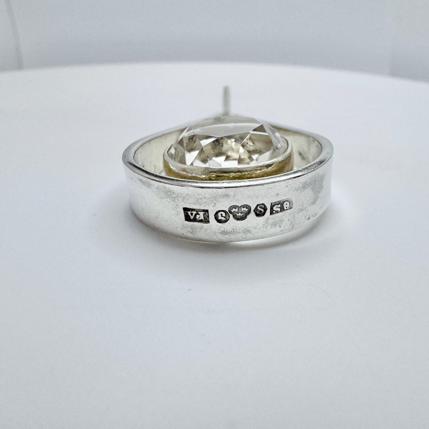 Victor Janson, Sweden 1968. Vintage Sterling Silver Rock Crystal Pendant.