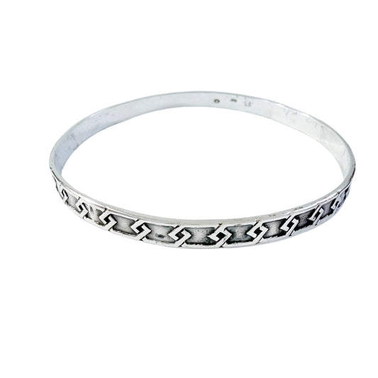 Rytosztuka Collective, Poland 1960-70s Vintage Solid Silver Bangle Bracelet