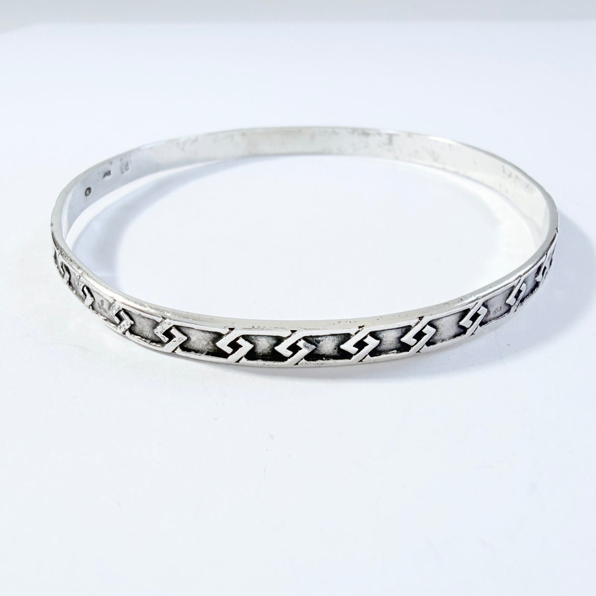Rytosztuka Collective, Poland 1960-70s Vintage Solid Silver Bangle Bracelet