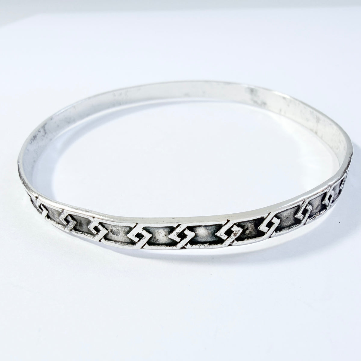 Rytosztuka Collective, Poland 1960-70s Vintage Solid Silver Bangle Bracelet