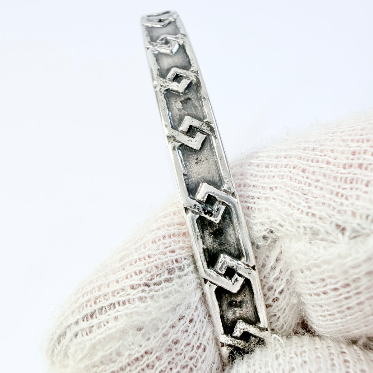 Rytosztuka Collective, Poland 1960-70s Vintage Solid Silver Bangle Bracelet
