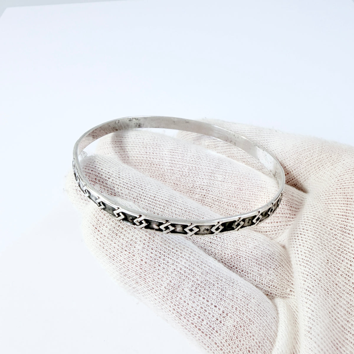 Rytosztuka Collective, Poland 1960-70s Vintage Solid Silver Bangle Bracelet