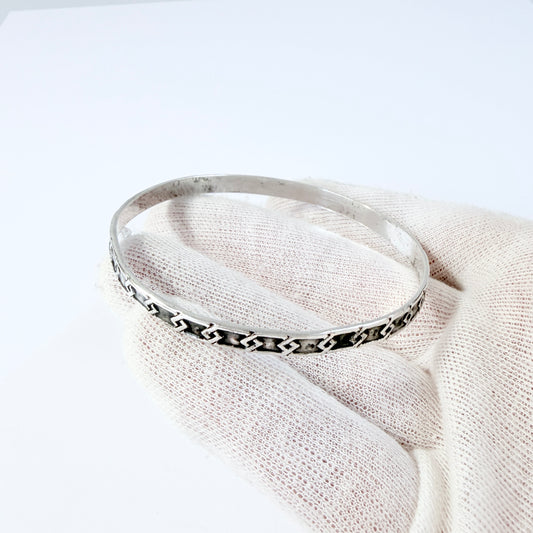 Rytosztuka Collective, Poland 1960-70s Vintage Solid Silver Bangle Bracelet