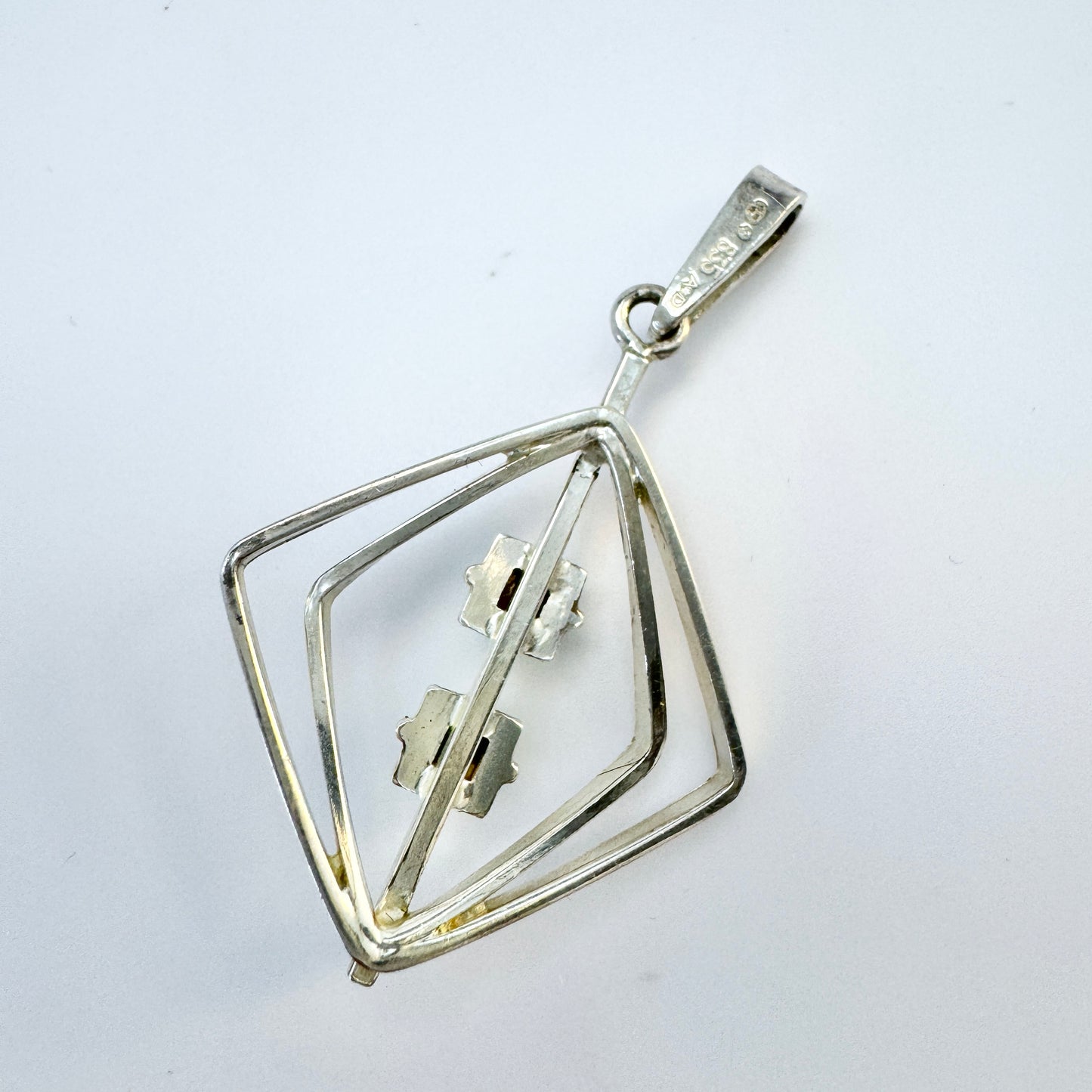 Andreas Daub, Germany c 1970s. Solid Silver Turquoise Pendant.