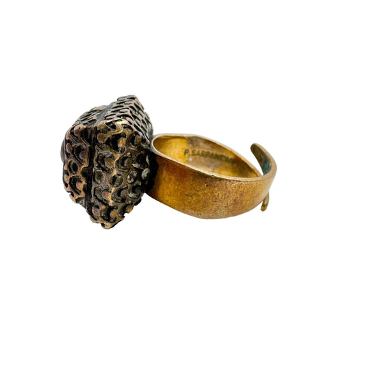 Pentti Sarpaneva, Finland 1970s. Vintage Bronze Ring. Signed.