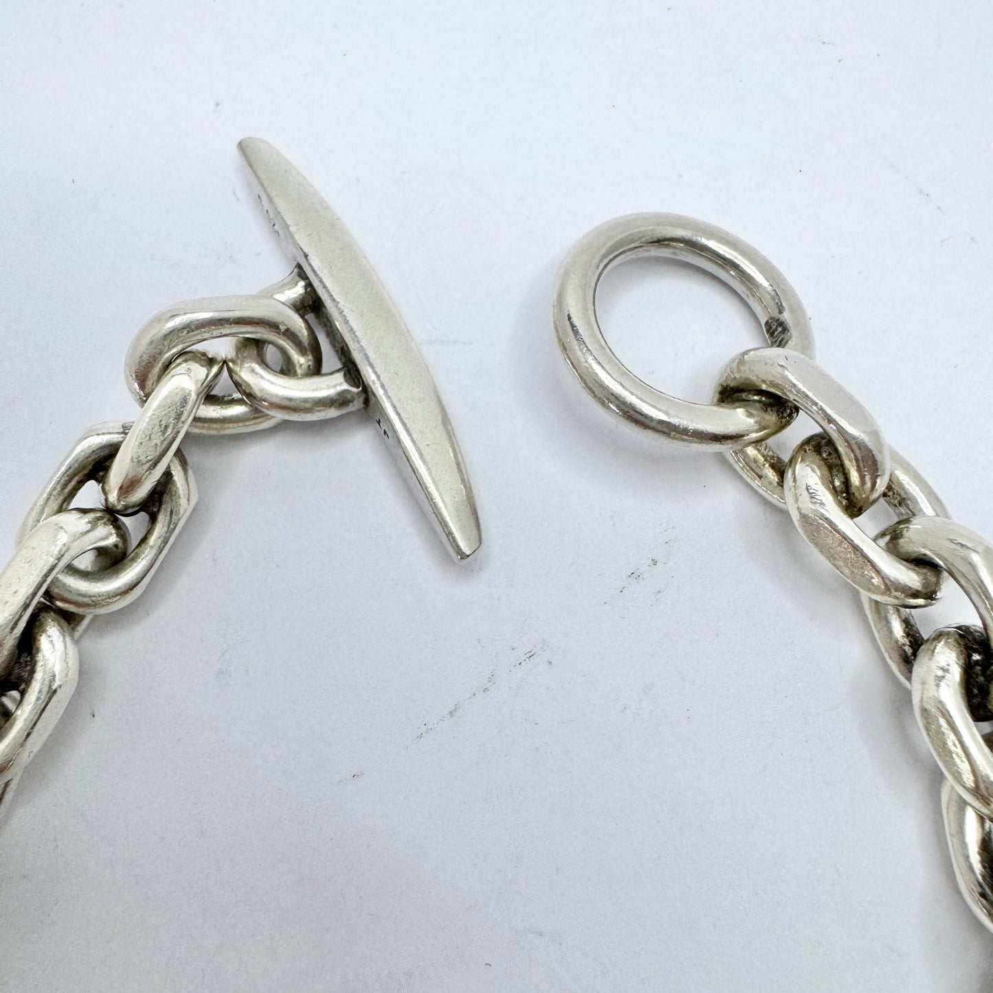 Johs. Torlyk, Denmark 1960s. Chunky Vintage Sterling Silver Charm Bracelet.