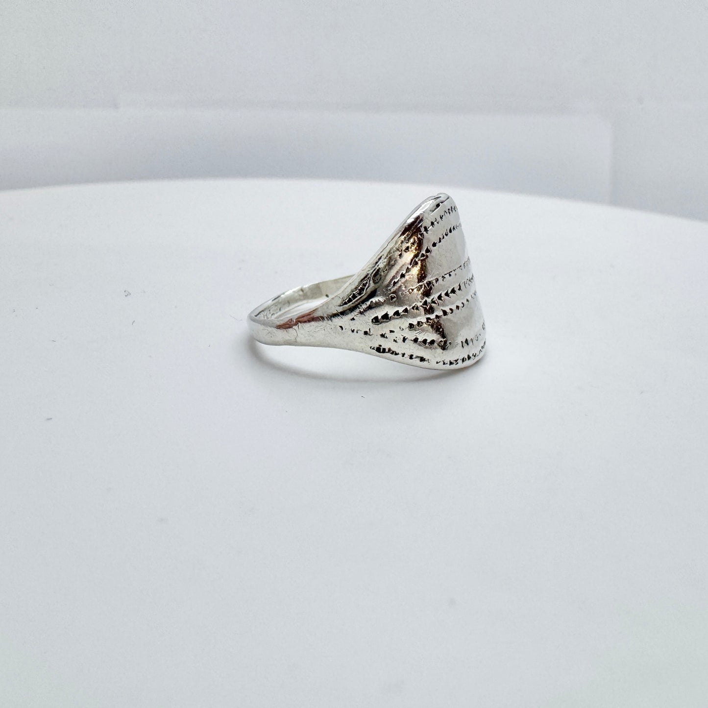 Hans Strömdahl, Sweden 1977. Vintage Sterling Silver Viking Copy Ring.