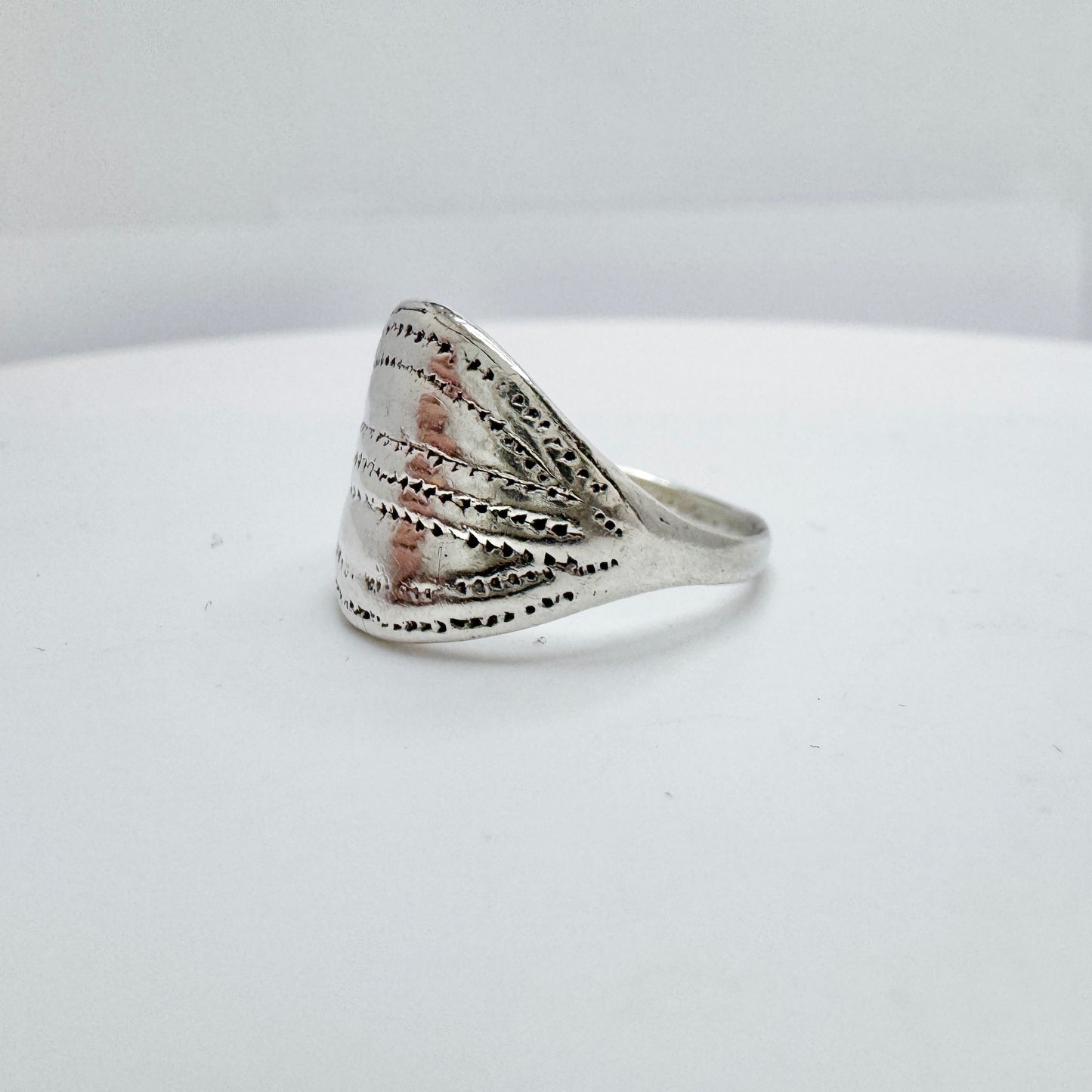 Hans Strömdahl, Sweden 1977. Vintage Sterling Silver Viking Copy Ring.