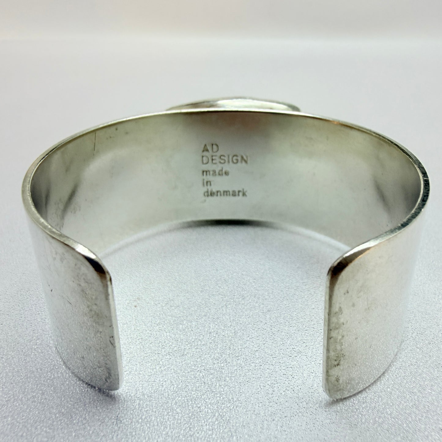 AD Design, Denmark 1970s. Bold Brutalist Silver-plated Hardstone Cuff Bracelet.