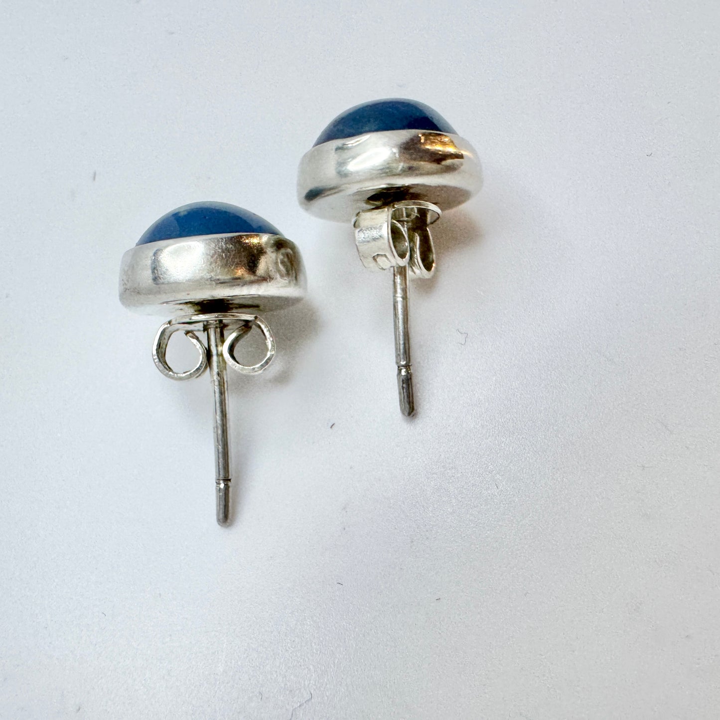 Nordström, Sweden c 1960s. Vintage Sterling Silver Bergslagen-stone Stud Earrings.