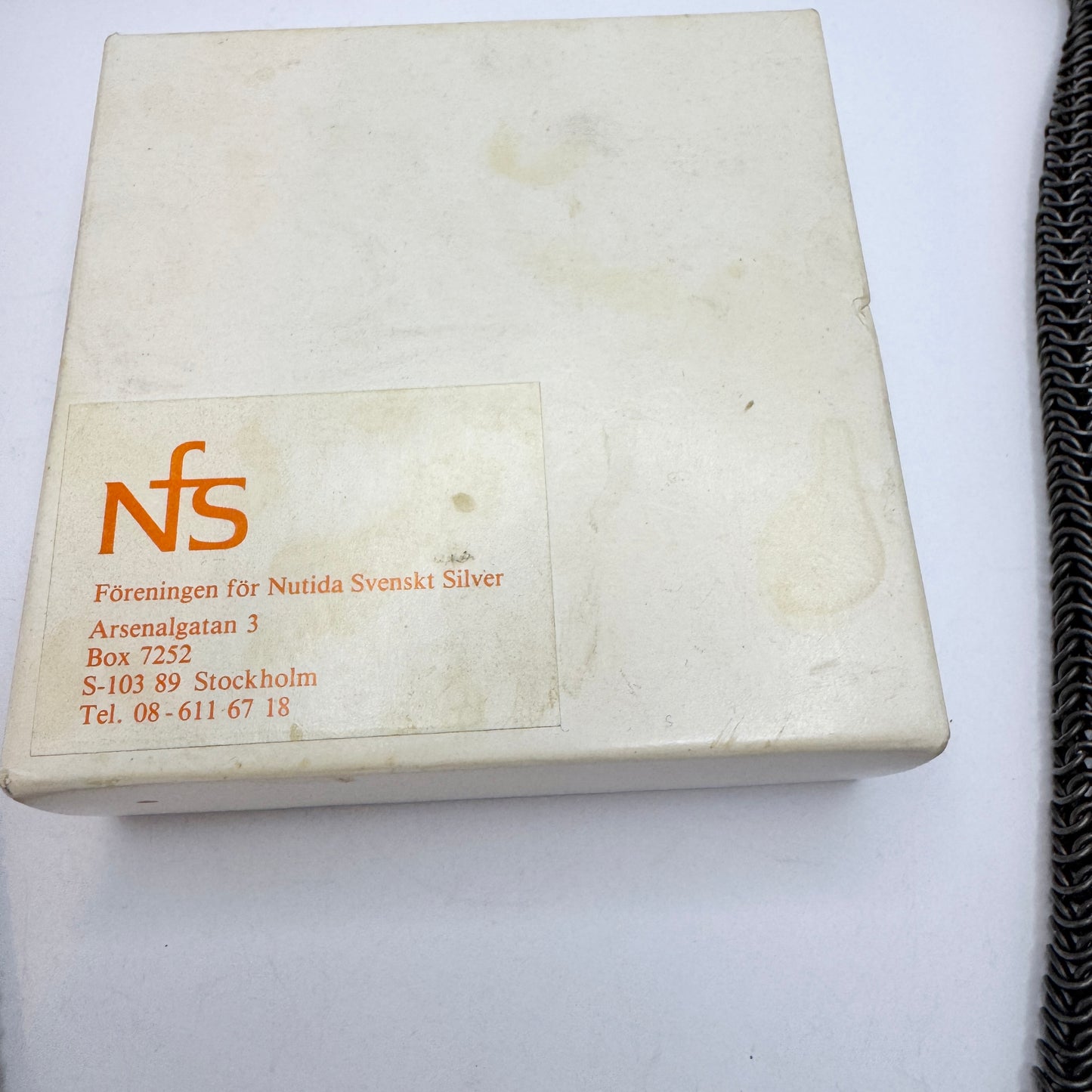 Gunilla Lantz for Nutida Silver, Sweden. Vintage Silver Iron Long Necklace.