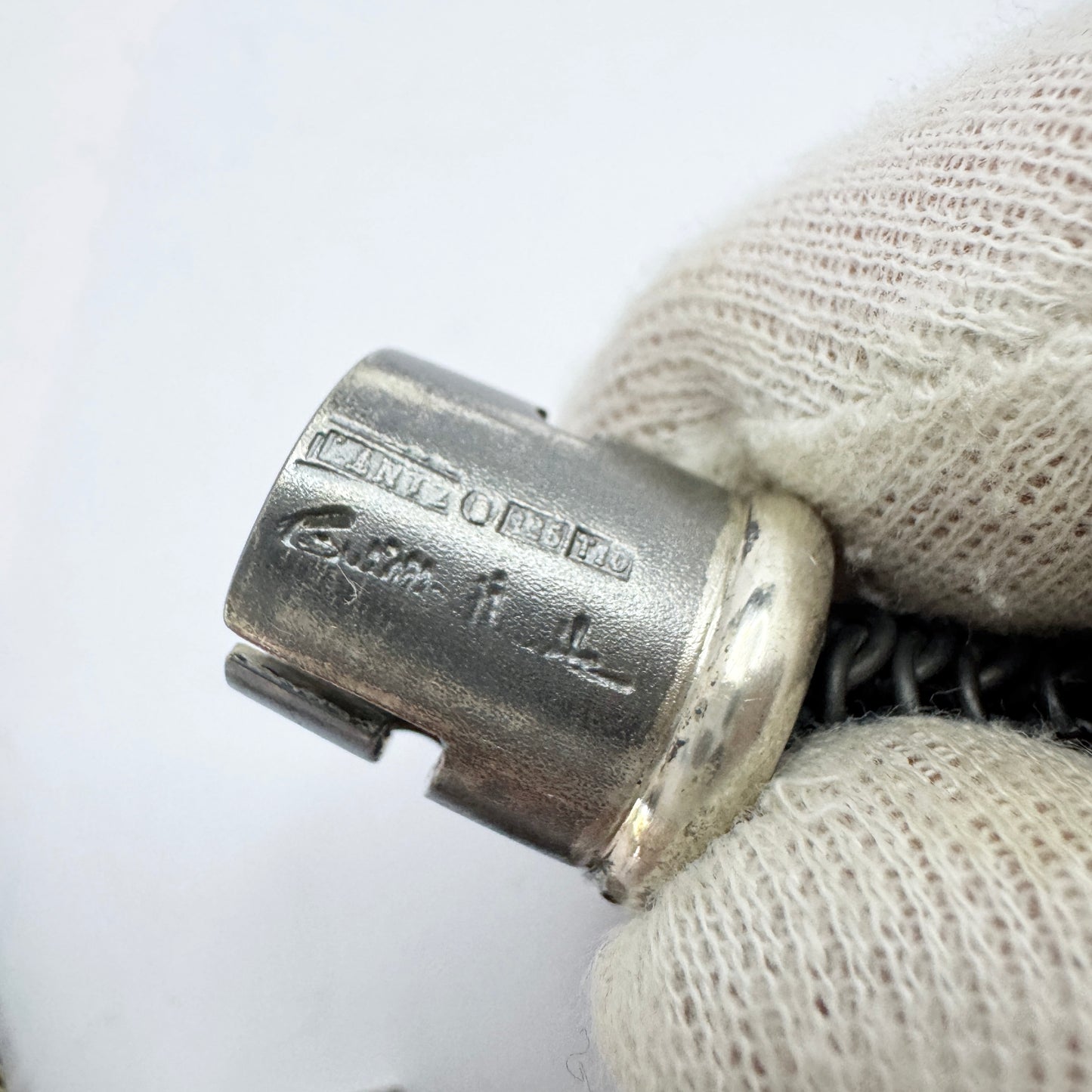 Gunilla Lantz for Nutida Silver, Sweden. Vintage Silver Iron Long Necklace.