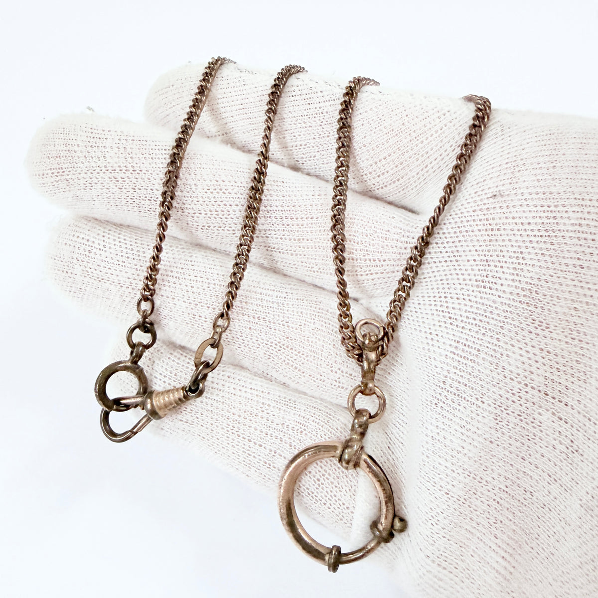 Antique Gold Doublé Watch Chain in Necklace Length.