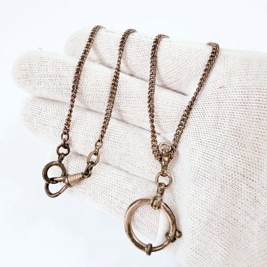 Antique Gold Doublé Watch Chain in Necklace Length.