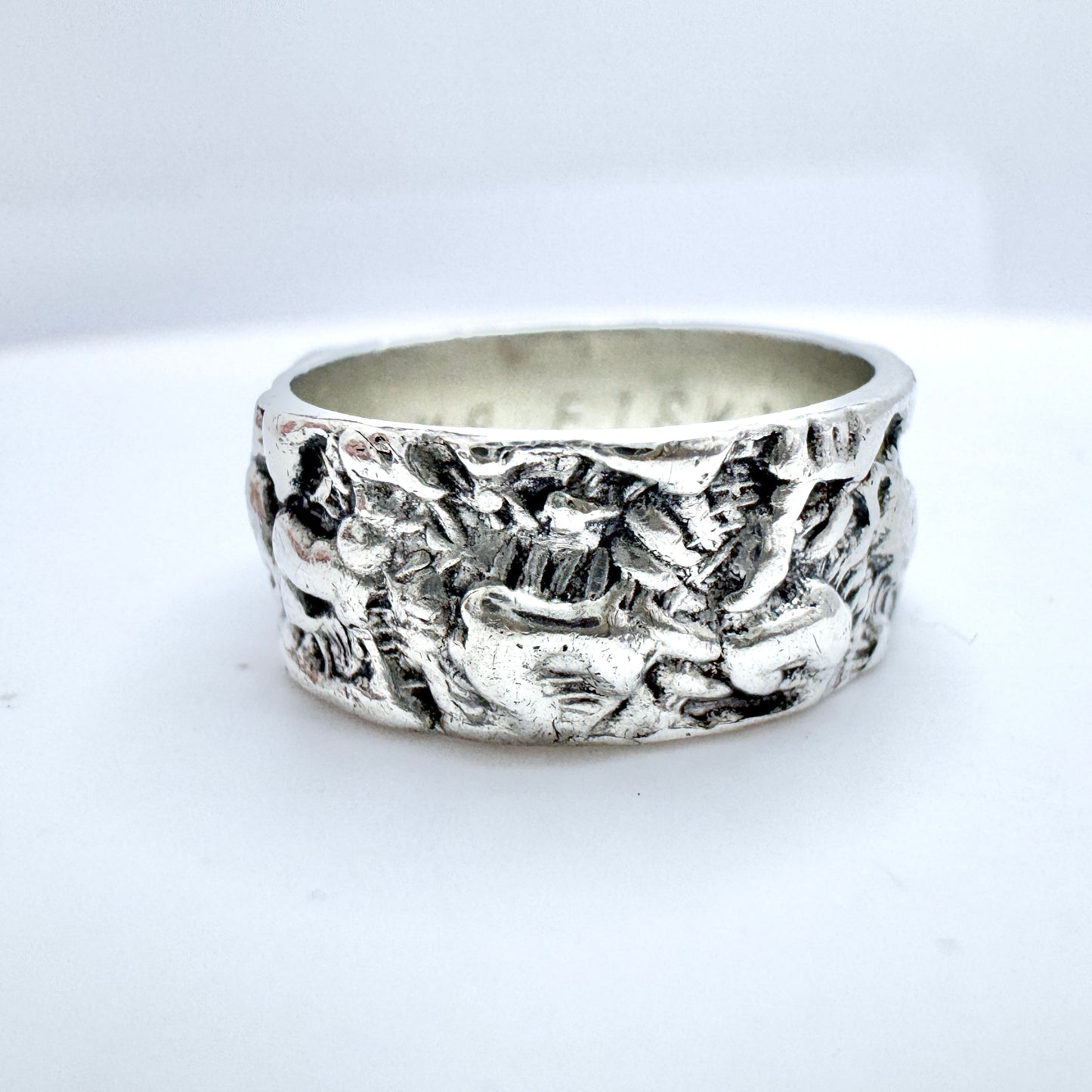 Finland 1977. Vintage Sterling Silver Unisex Band Ring.