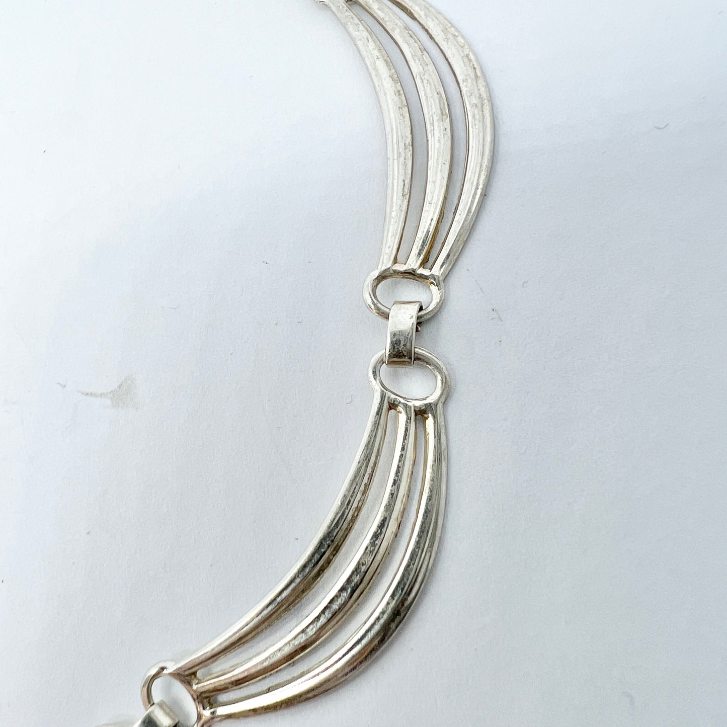 Maker KH Vintage 1950-60s Solid Silver Necklace.