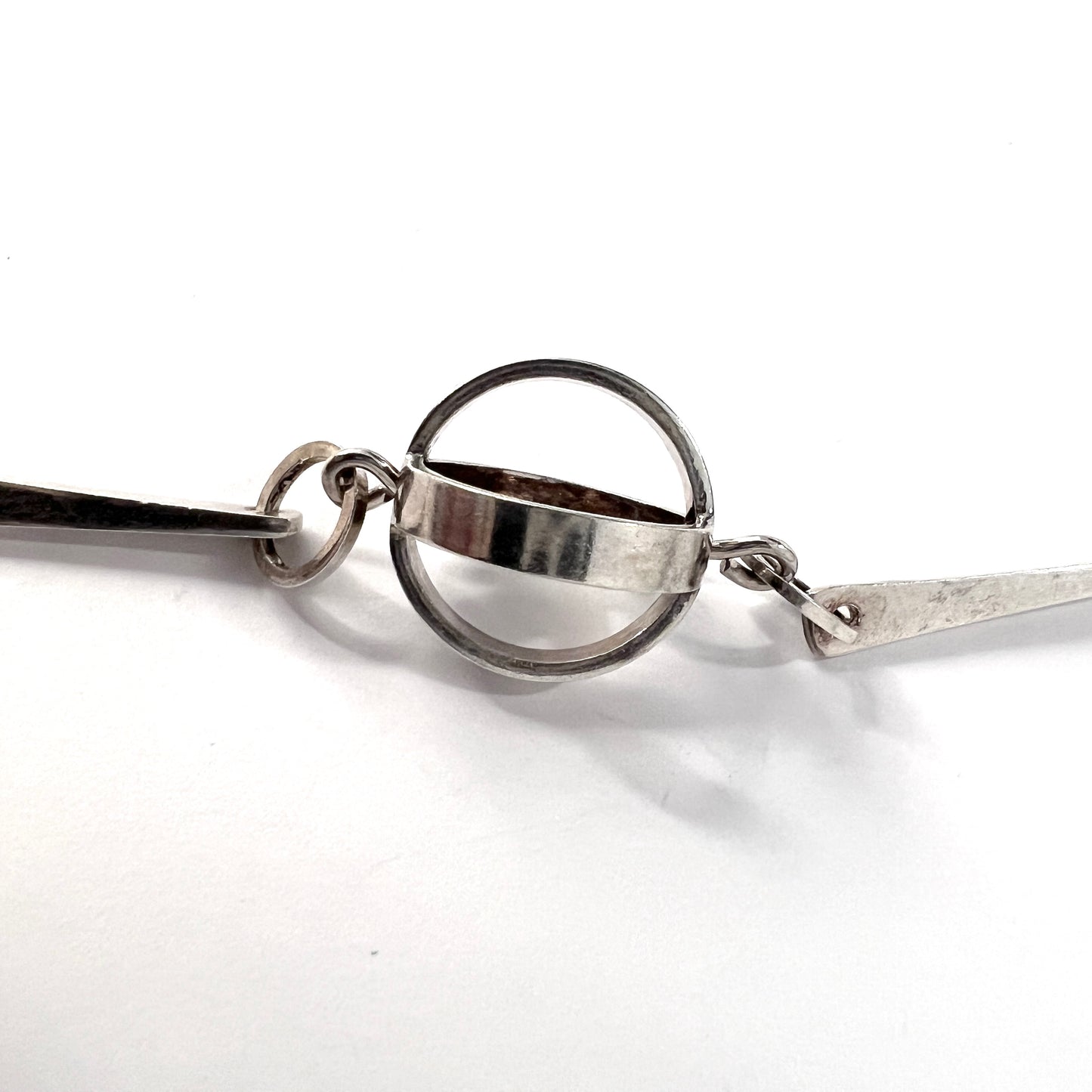 Öhmans, Sweden year 1970. Vintage Modernist Sterling Silver Necklace.