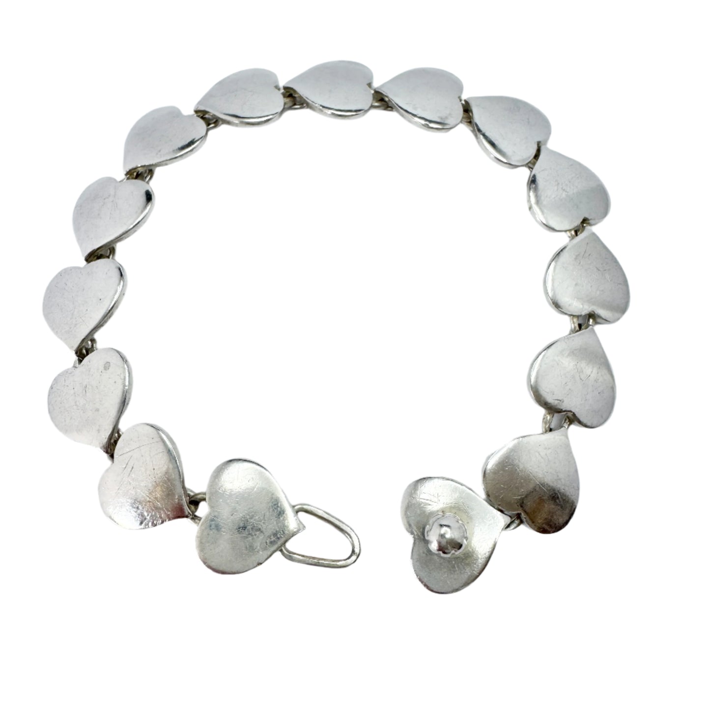 Hans Hansen, Denmark ca 1950. The Iconic Heart Bracelet with Screw Clasp.