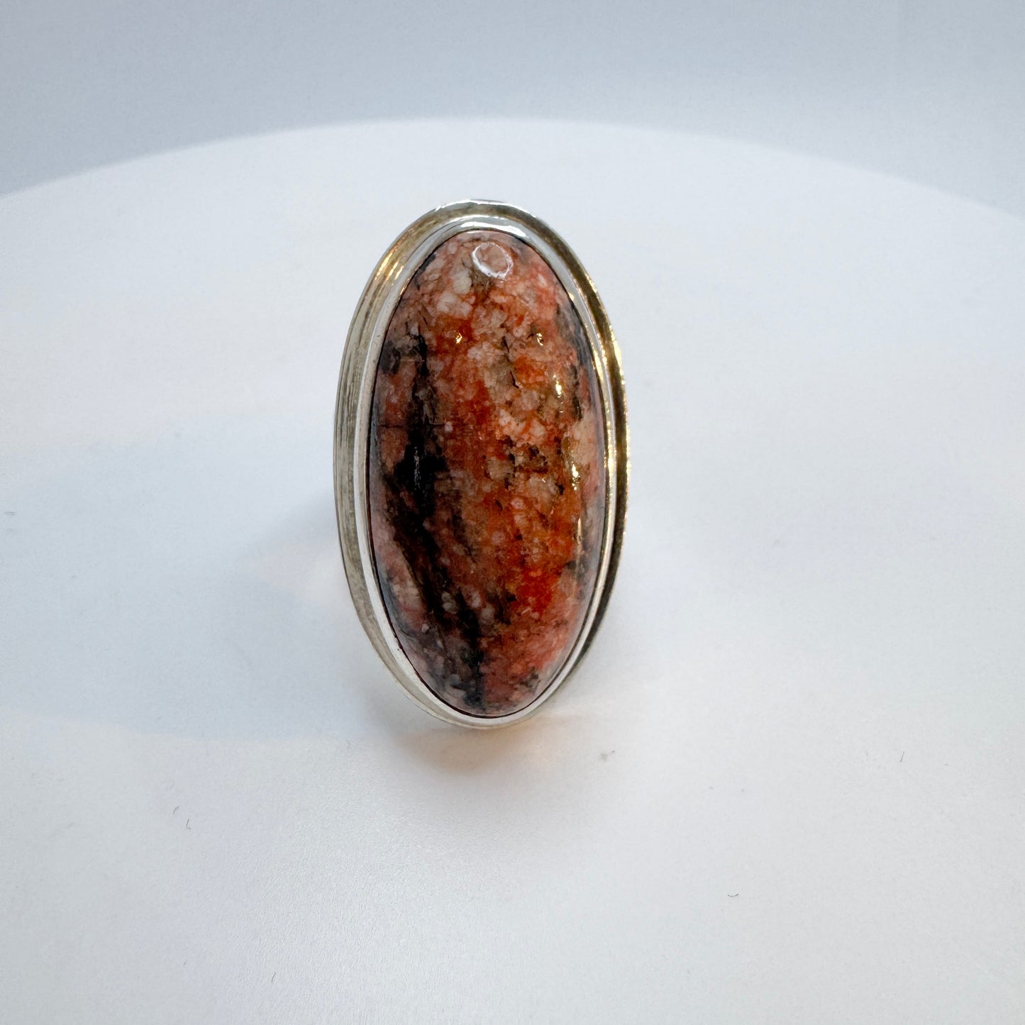 Denmark 1960-70s. Bold Sterling Silver Hardstone Ring.