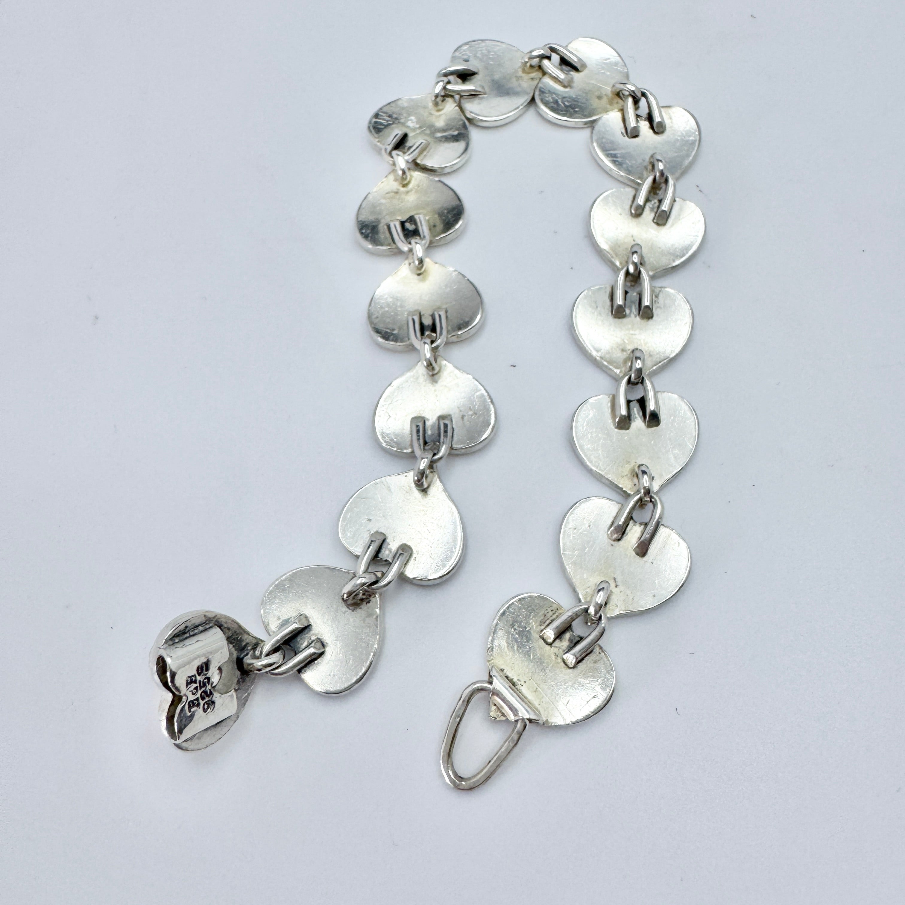Hans Hansen, Denmark ca 1950. The Iconic Heart Bracelet with Screw