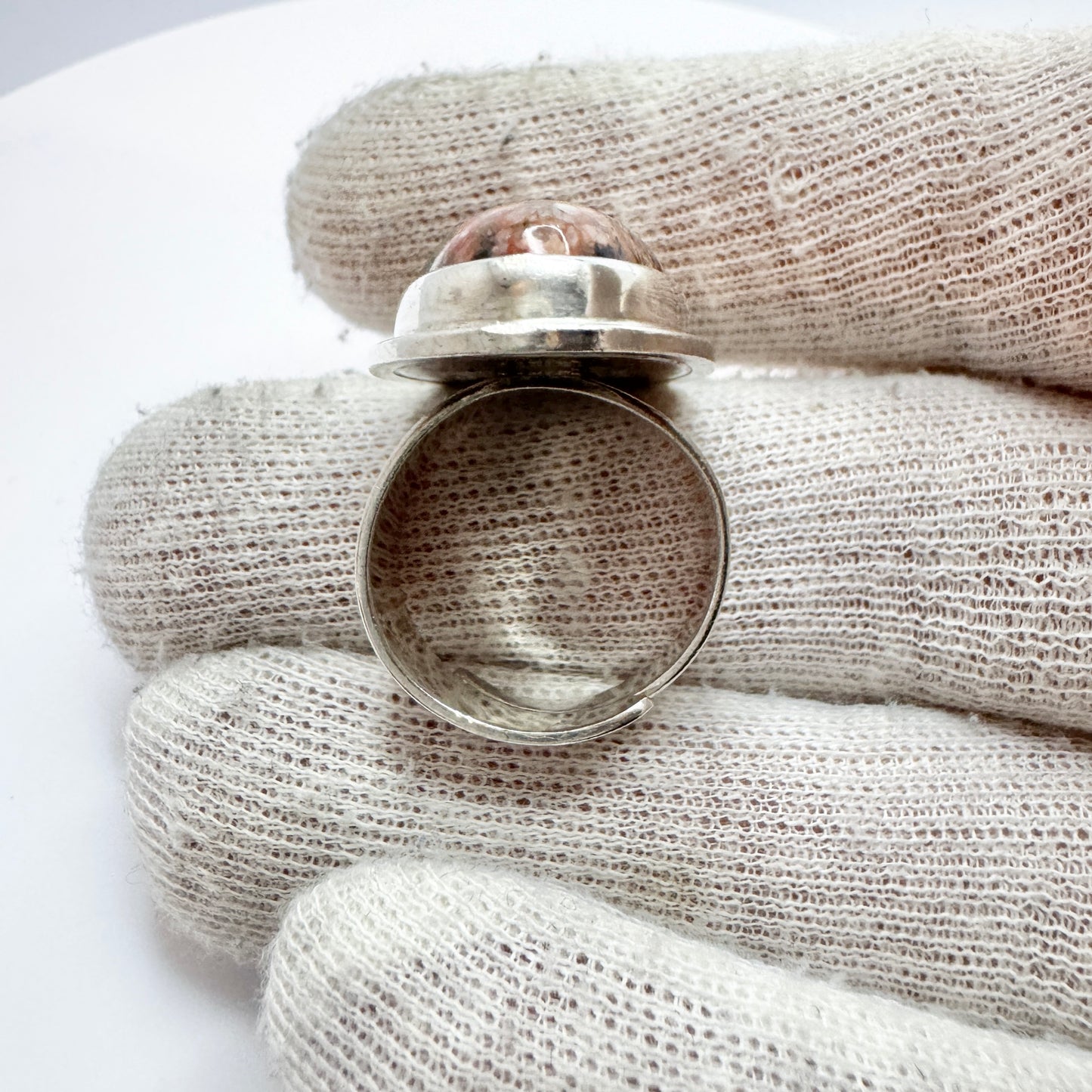 Denmark 1960-70s. Bold Sterling Silver Hardstone Ring.