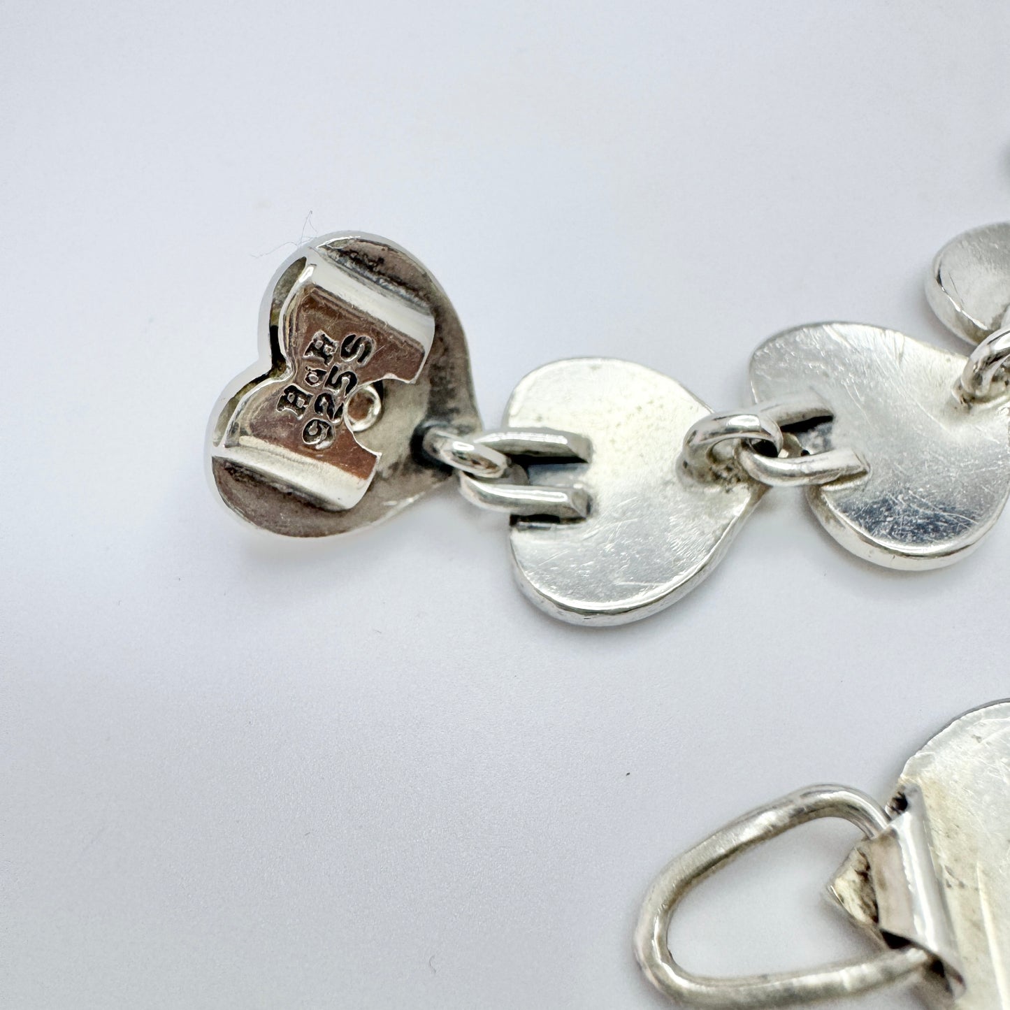 Hans Hansen, Denmark ca 1950. The Iconic Heart Bracelet with Screw Clasp.