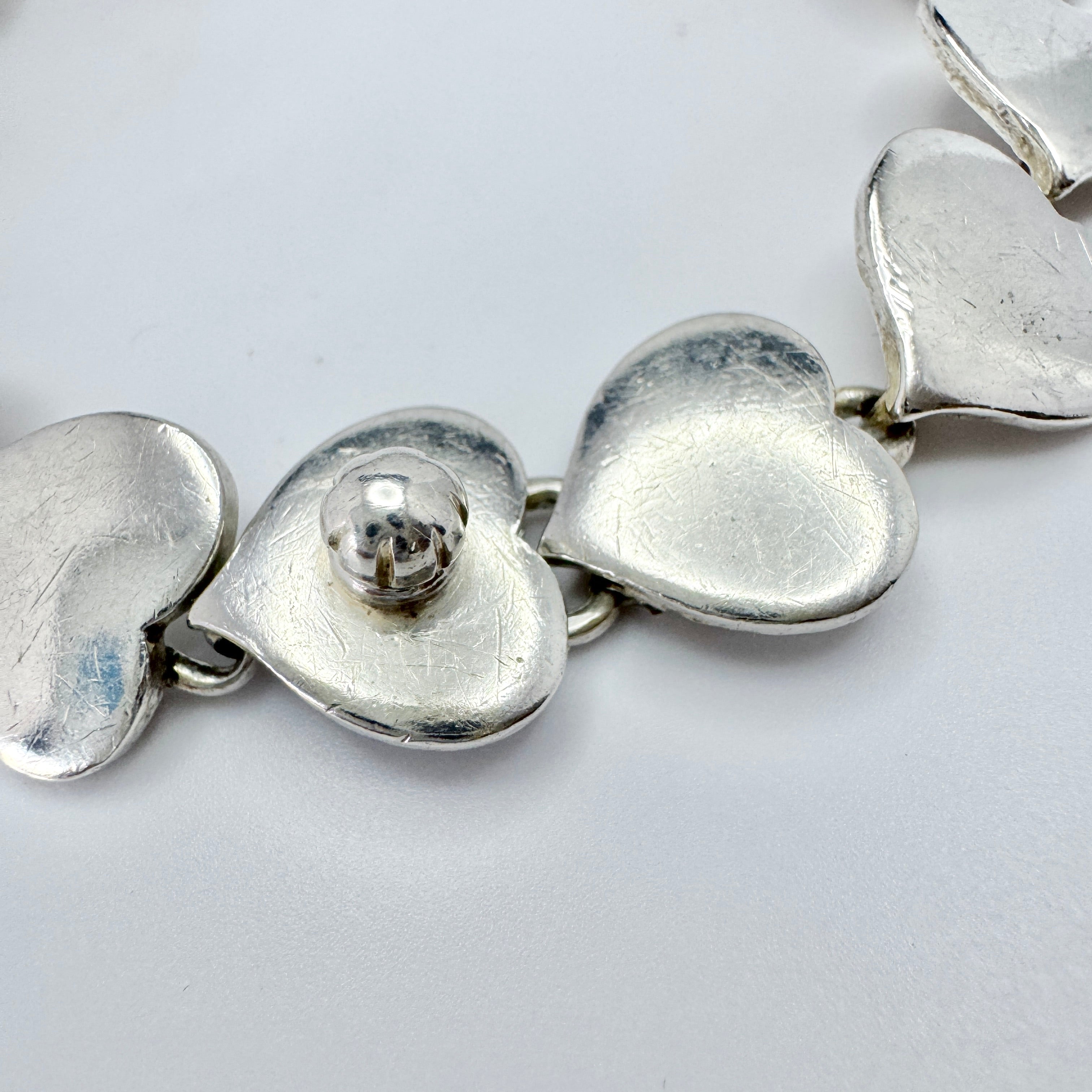Hans Hansen, Denmark ca 1950. The Iconic Heart Bracelet with Screw