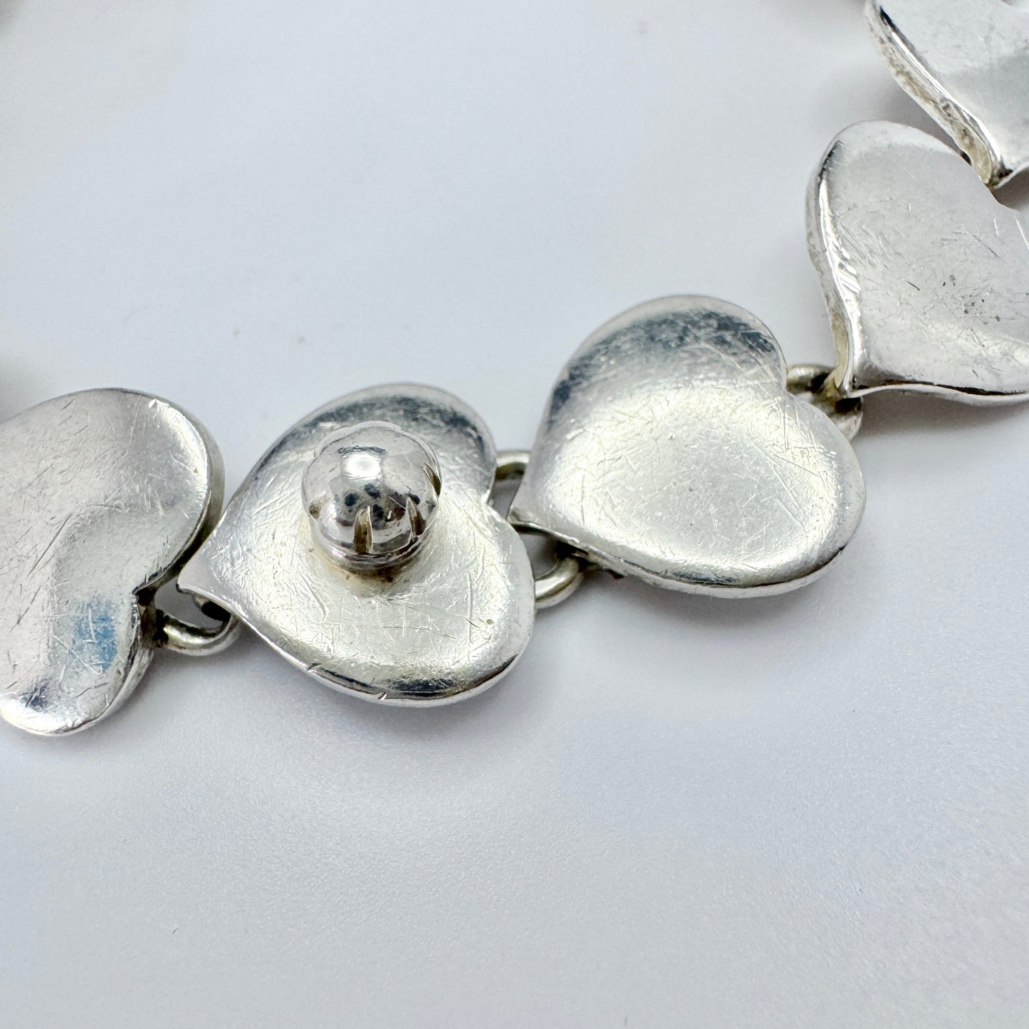 Hans Hansen, Denmark ca 1950. The Iconic Heart Bracelet with Screw Clasp.