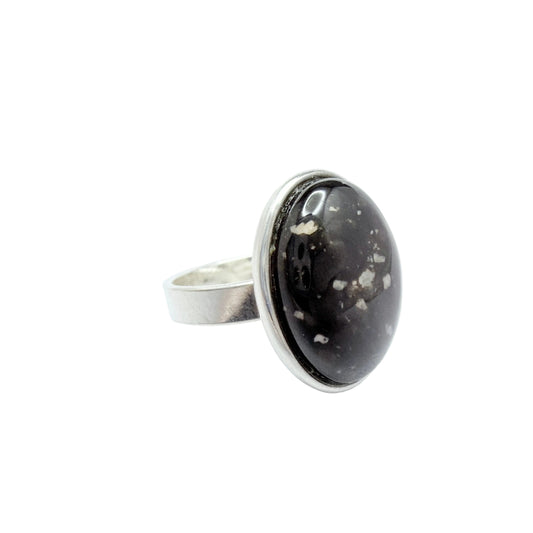 Vintage Sterling Silver Porphyry Ring.