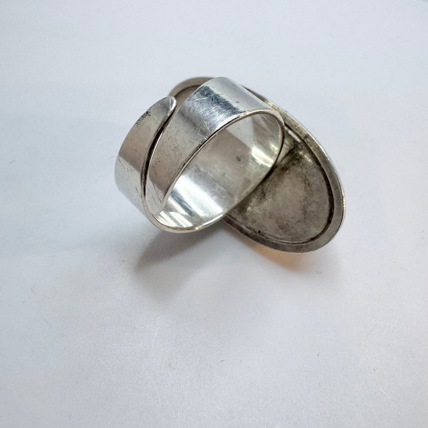 Denmark 1960-70s. Bold Sterling Silver Hardstone Ring.