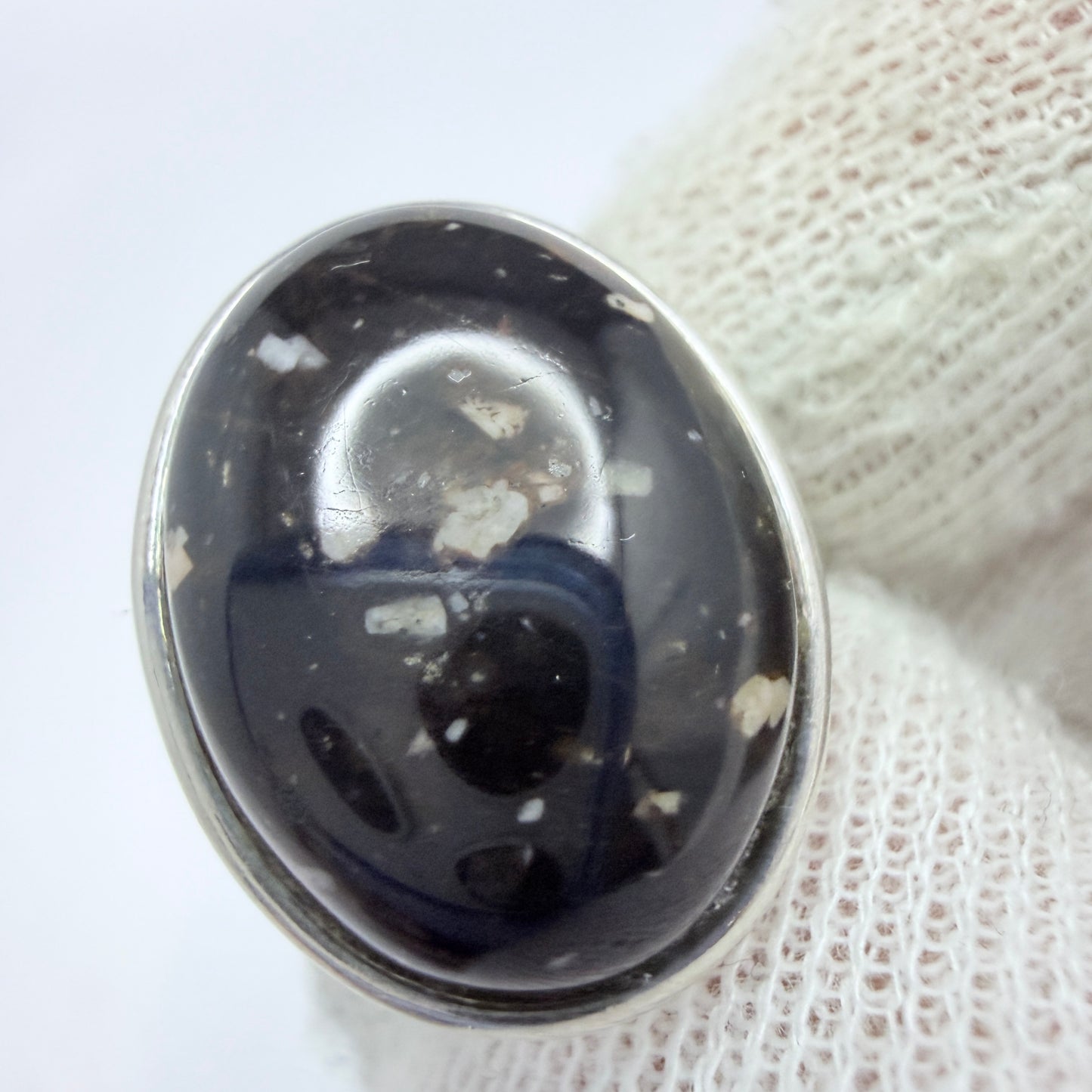 Vintage Sterling Silver Porphyry Ring.