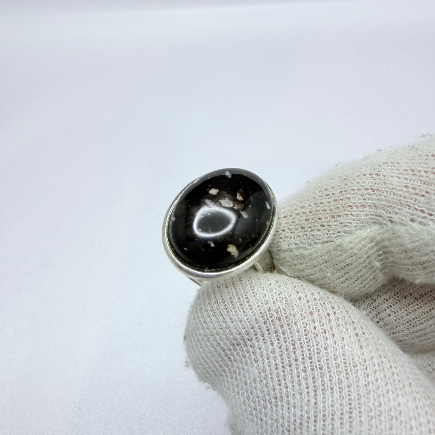 Vintage Sterling Silver Porphyry Ring.