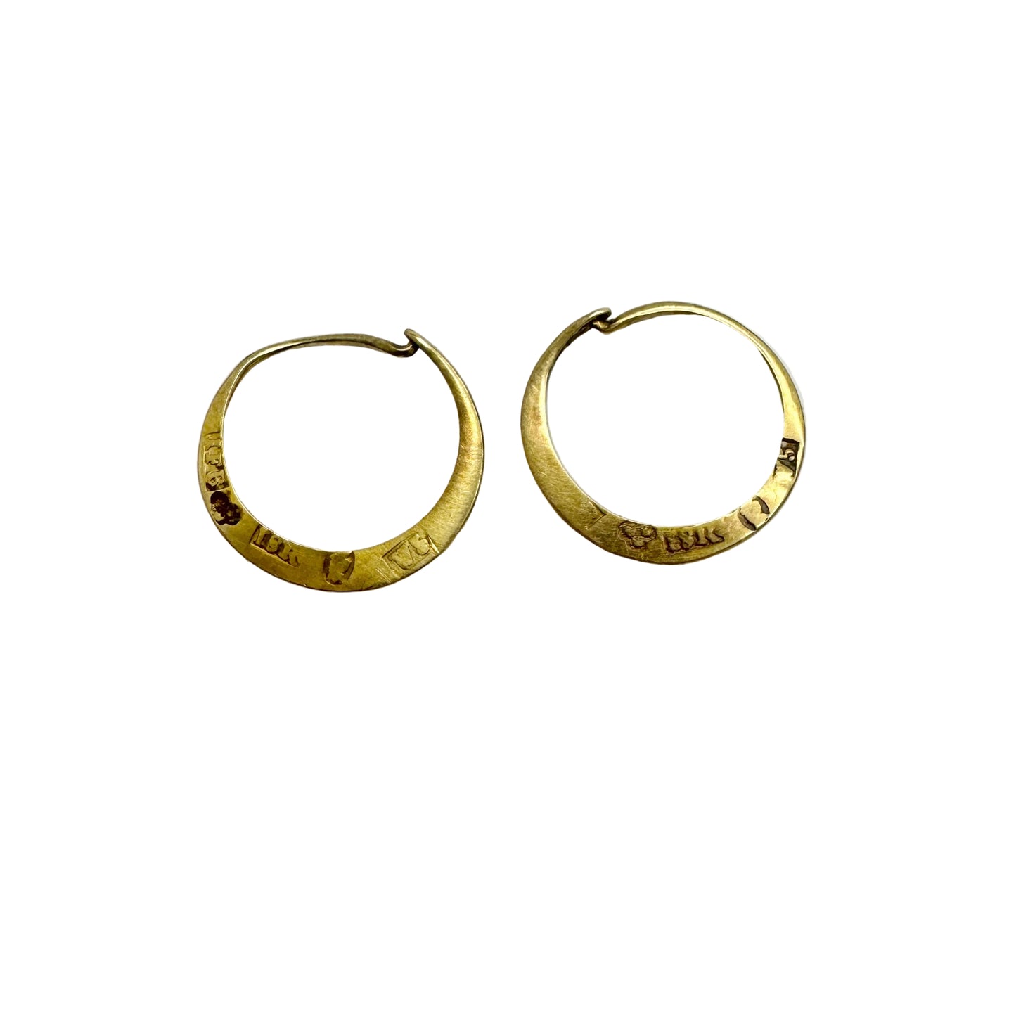 Sweden year 1875. Antique Victorian 18k Gold Earrings.