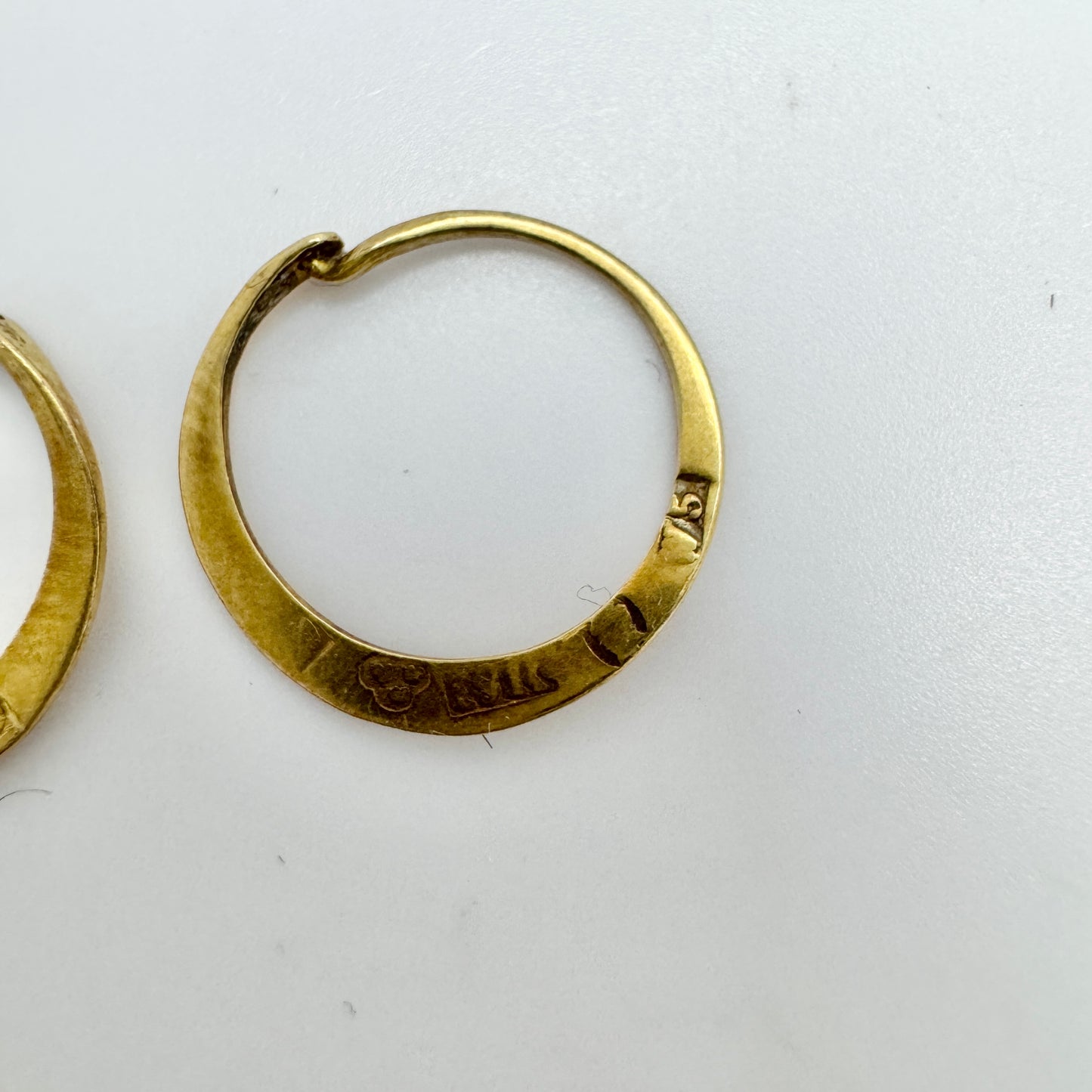 Sweden year 1875. Antique Victorian 18k Gold Earrings.