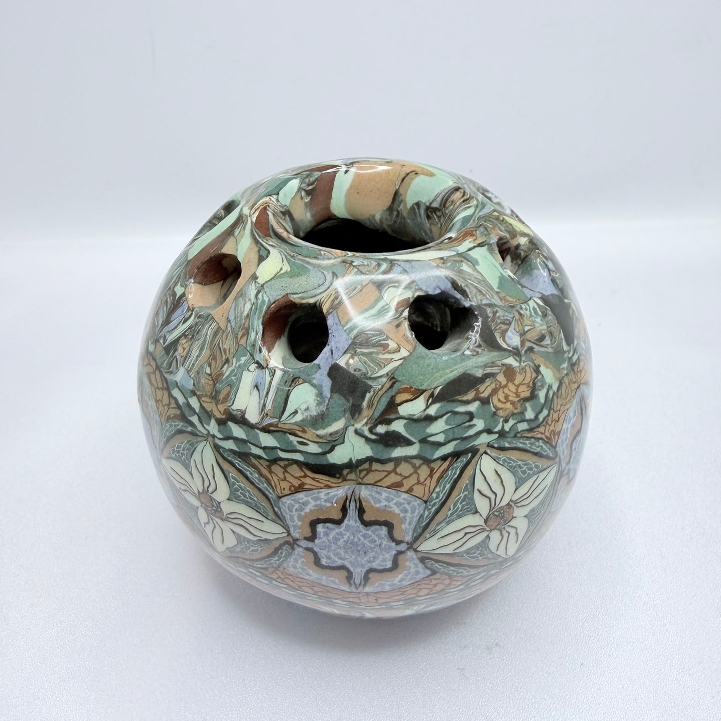 Jean Gerbino, Vallauris France. Ceramic Posy Potpourri Vase