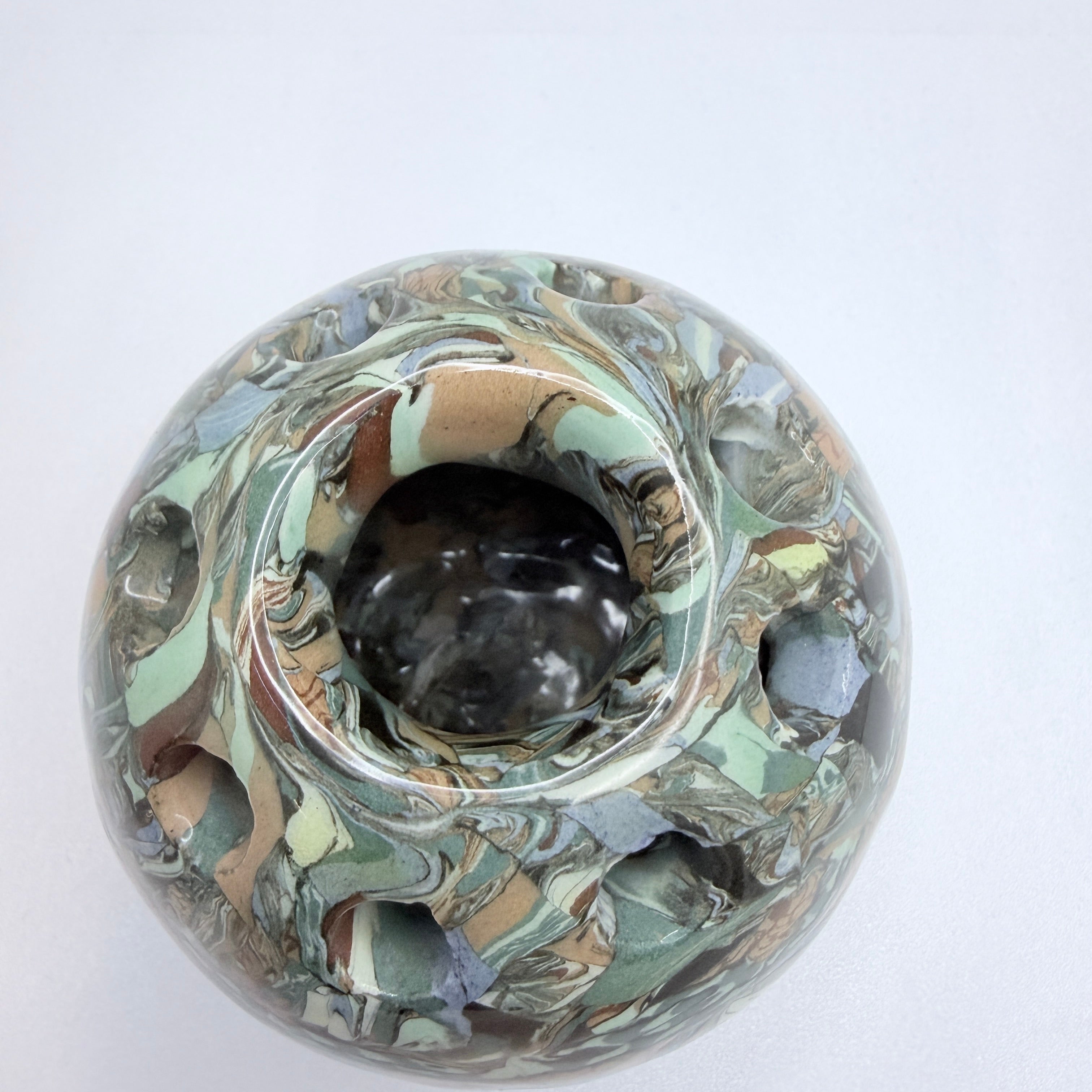【希少品】vallauris フランス　JEAN GERBINOヴィンテージ花瓶 Jean Gerbino, Vallauris France. Ceramic Posy Potpourri Vase – T