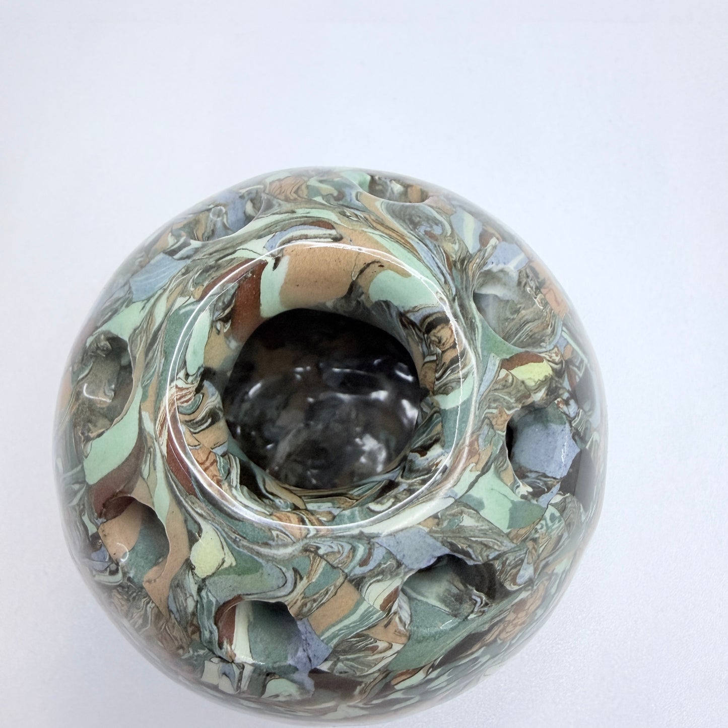 Jean Gerbino, Vallauris France. Ceramic Posy Potpourri Vase