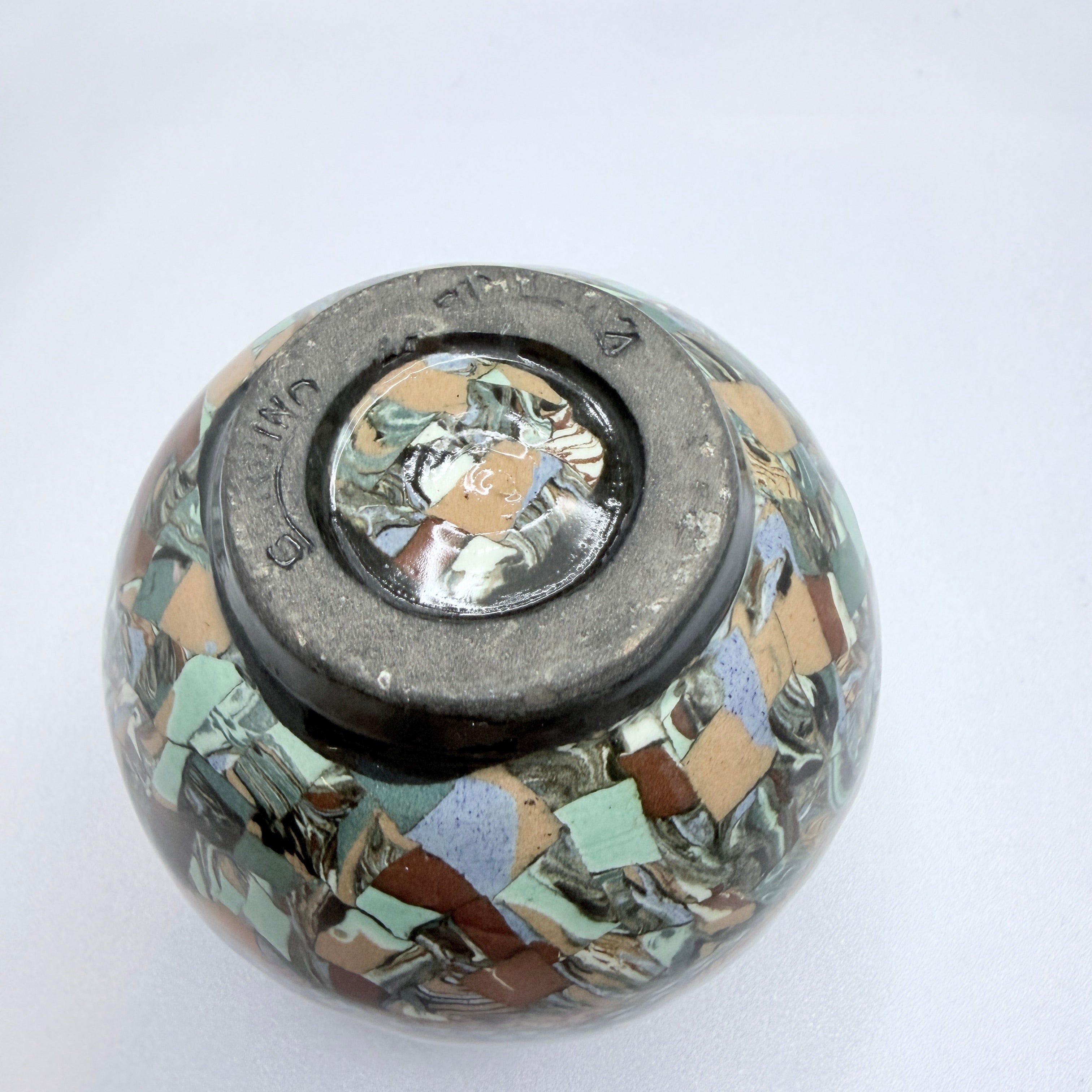 【希少品】vallauris フランス　JEAN GERBINOヴィンテージ花瓶 Jean Gerbino, Vallauris France. Ceramic Posy Potpourri Vase – T