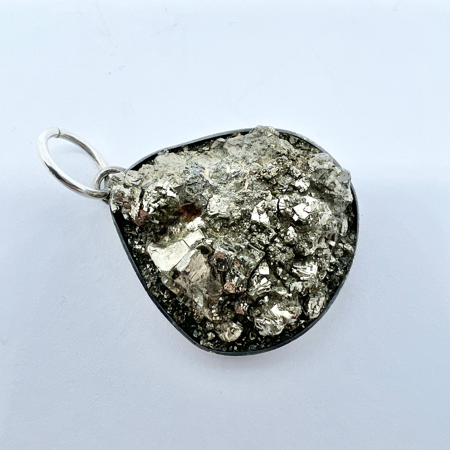 Stenlya, Sweden 1985. Vintage Sterling Silver Pyrite Pendant.