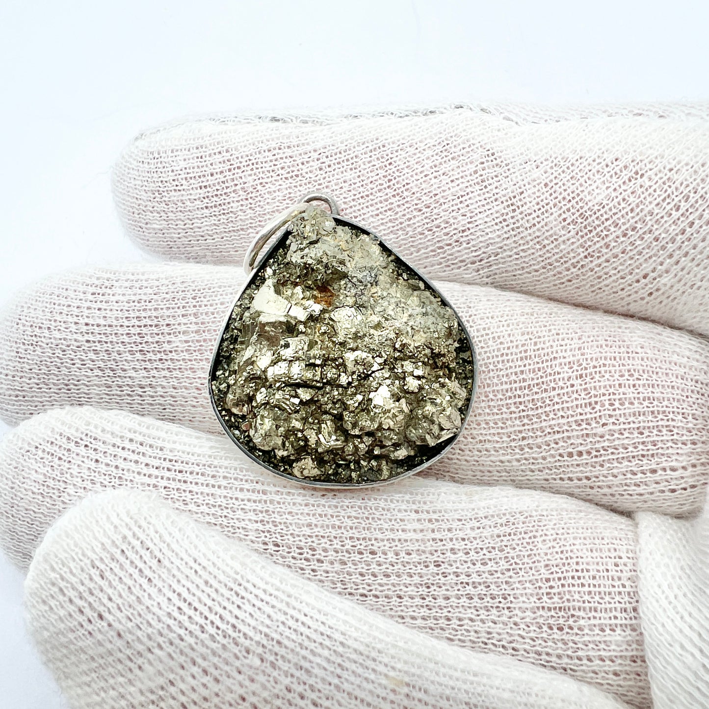 Stenlya, Sweden 1985. Vintage Sterling Silver Pyrite Pendant.