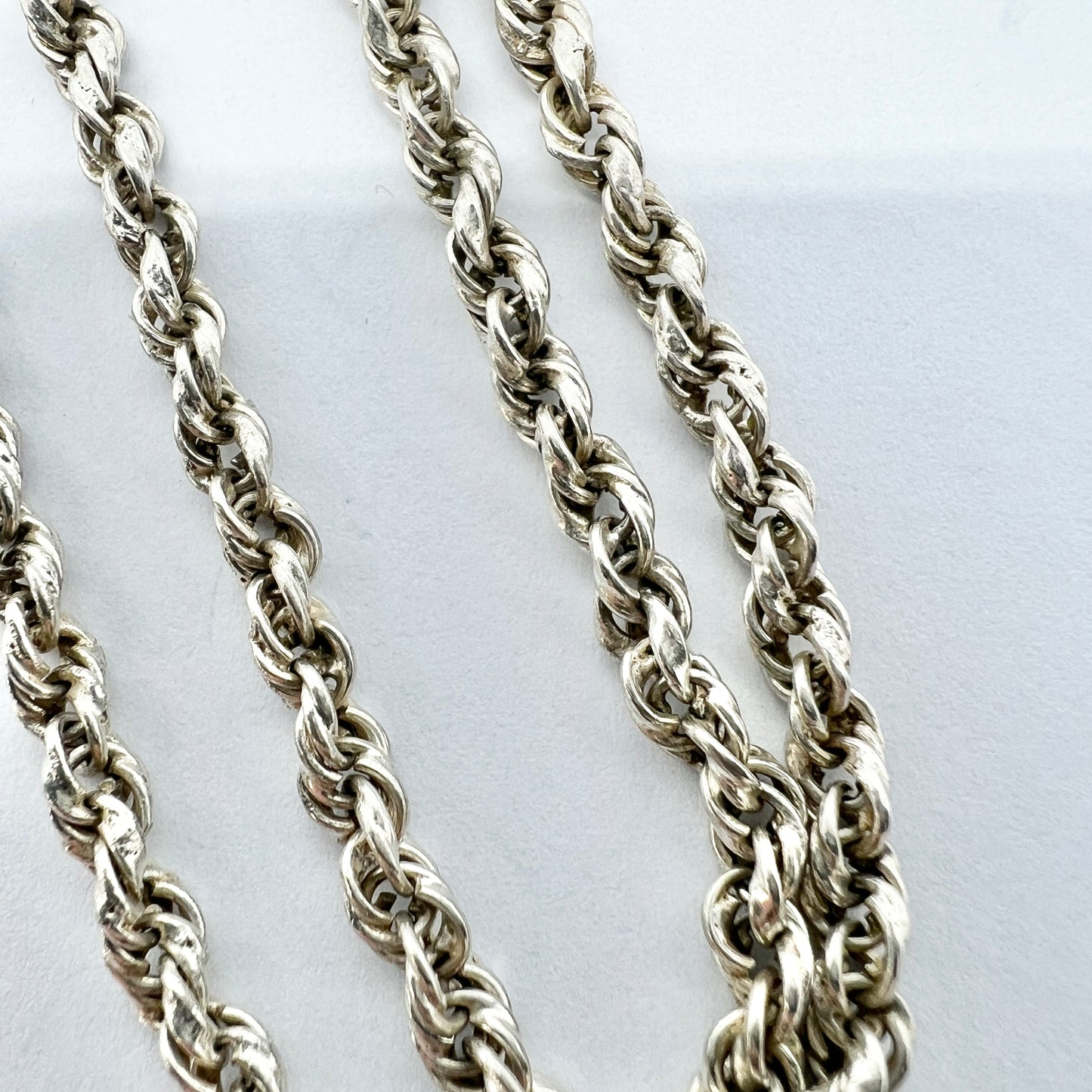 Mexico, c 1950s. Sterling Silver 24inch Chain Necklace.