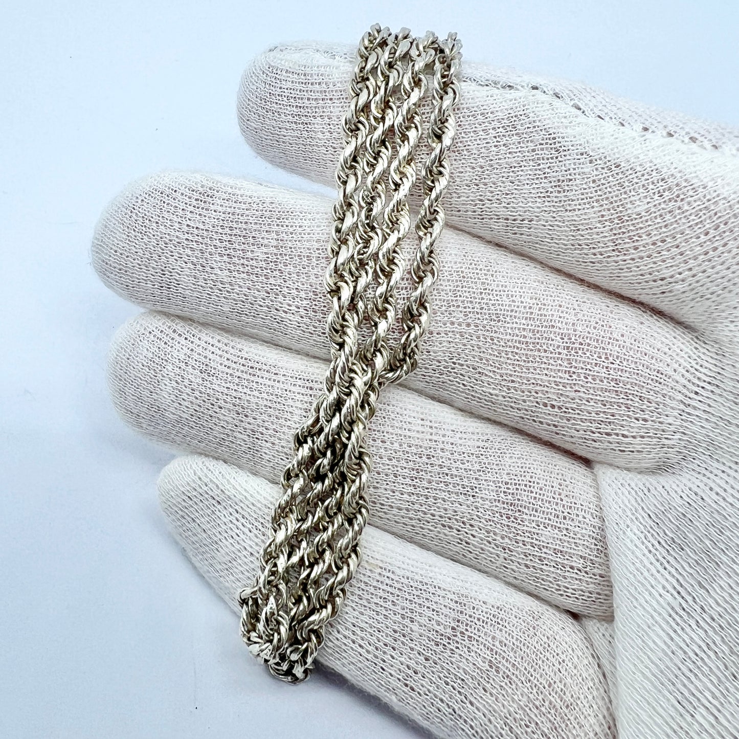 Mexico, c 1950s. Sterling Silver 24inch Chain Necklace.