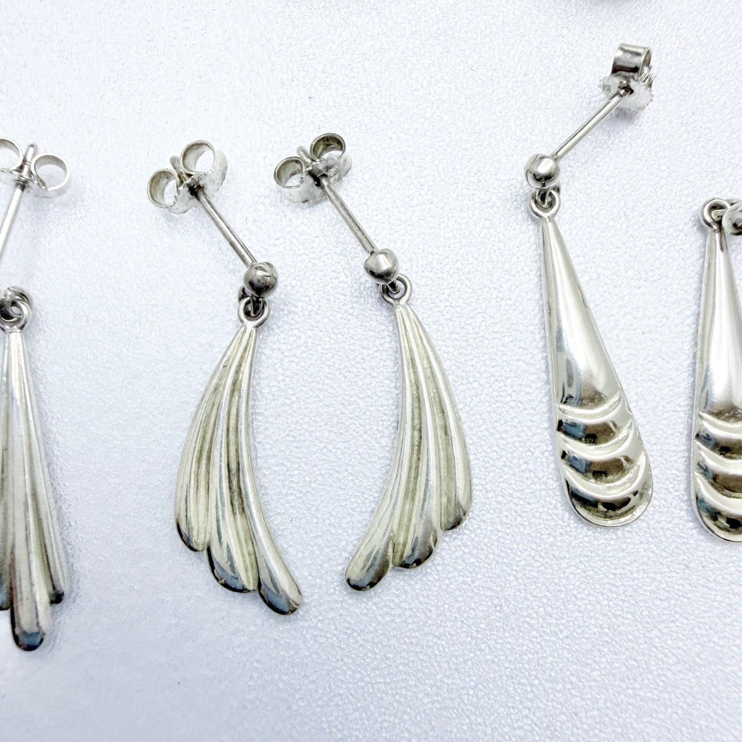 Four Pair of Solid Silver Earrings. Job-lot